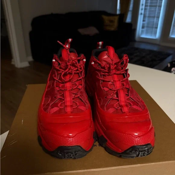 Burberry Men’s Red Low-Top Athletic Sneakers - Picture 2 of 7